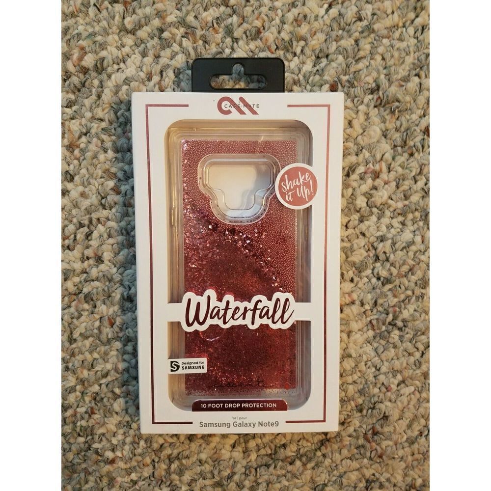 Case-Mate Samsung Galaxy Note9 Waterfall Rose Gold Glitter 10ft Drop Protection